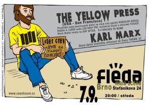 Leták k chystanému koncertu v Brně s kapelou The Yellow Press - Odkaz vede na větší verzi obrázku